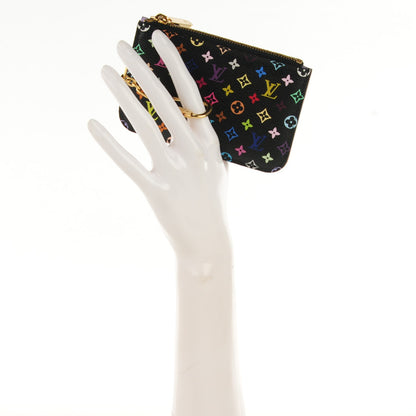 Louis Vuitton Monogram Multicolor Key Pouch Black Violet 2 of 7