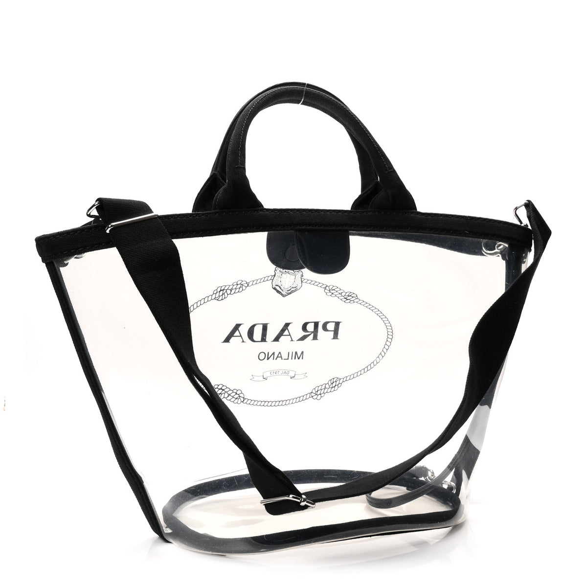 Prada PVC Canapa Tote Black 4 of 11