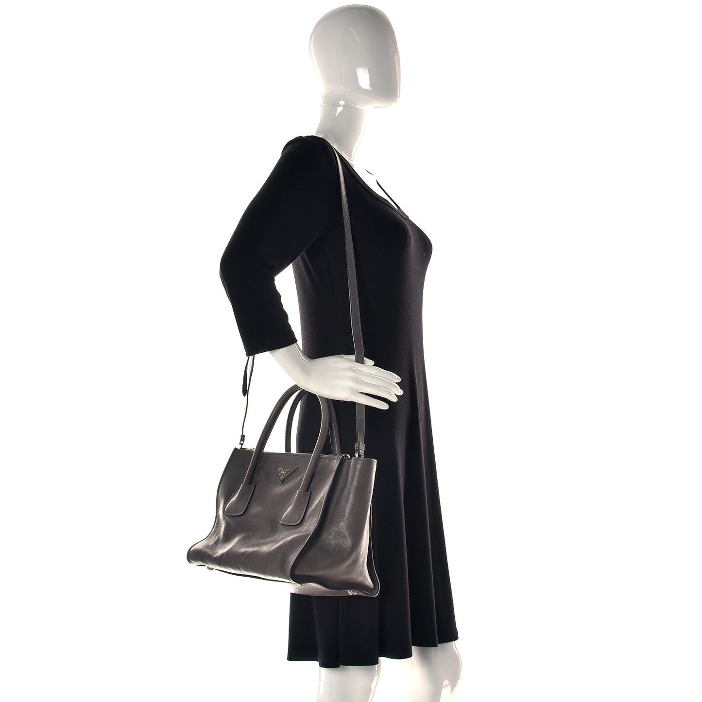 Glace Calf Twin Pocket Tote Marmo