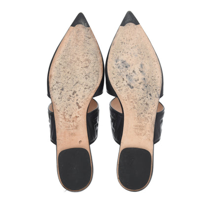 Fendi Vitello FF Embossed Flat Mules 36.5 Black 9 of 24
