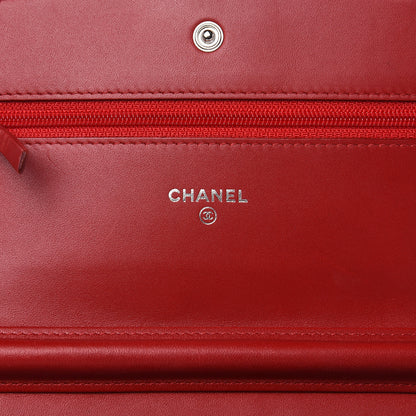 Chanel Patent Quilted Brilliant Wallet On Chain WOC Red 6 of 14