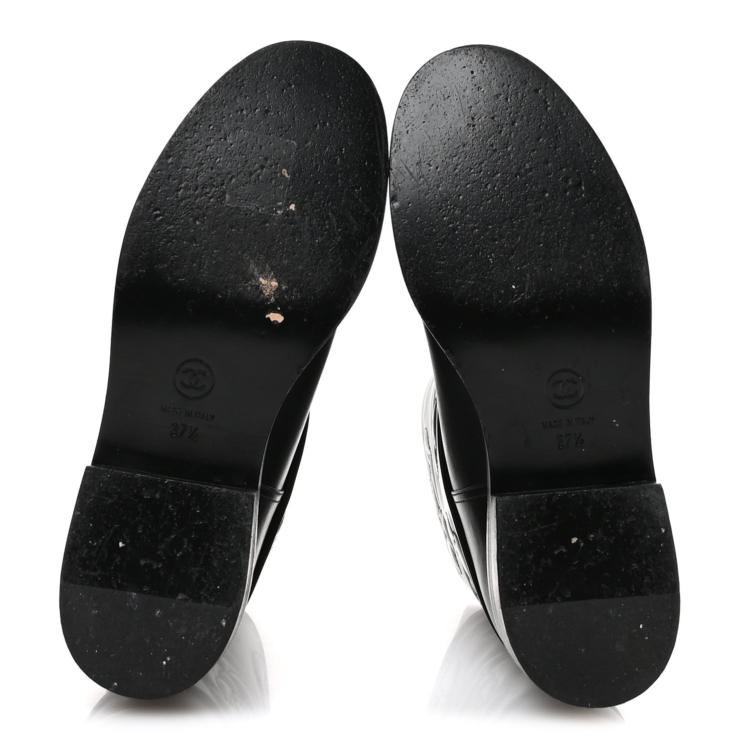 Chanel Calfskin Camellia Short Boots 37.5 Black 6 of 8