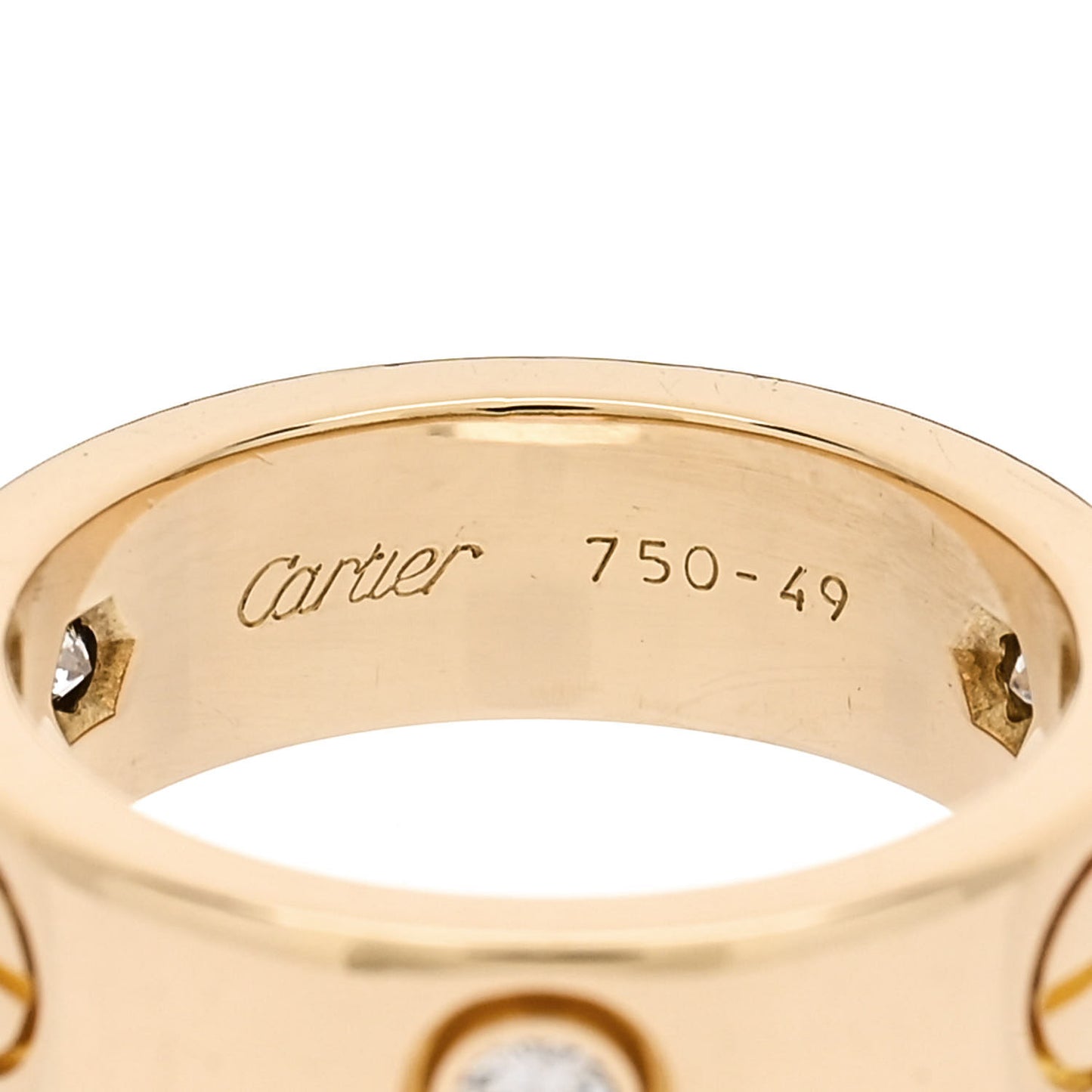 18K Yellow Gold 3 Diamond 5.5mm LOVE Ring 49 5