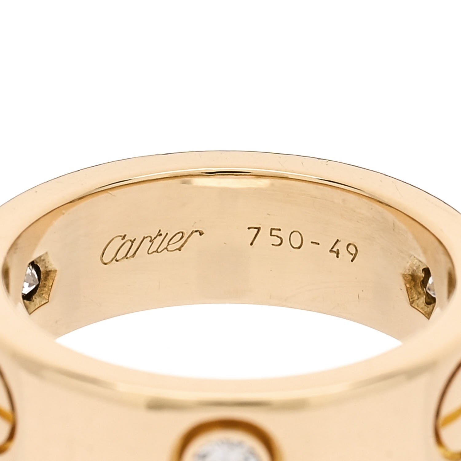 Cartier 18K Yellow Gold 3 Diamond 5.5mm LOVE Ring 49 5 4 of 6