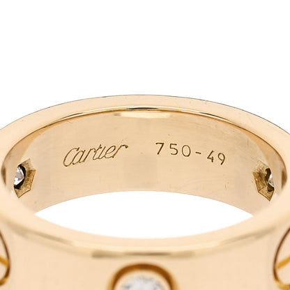 Cartier 18K Yellow Gold 3 Diamond 5.5mm LOVE Ring 49 5 4 of 6