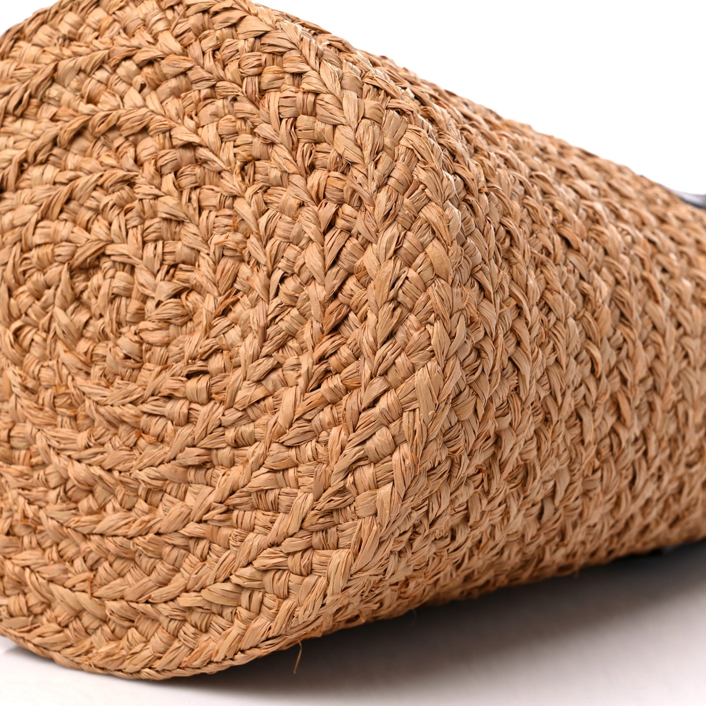 Raffia Calfskin Small Panier Tote Naturale Nut