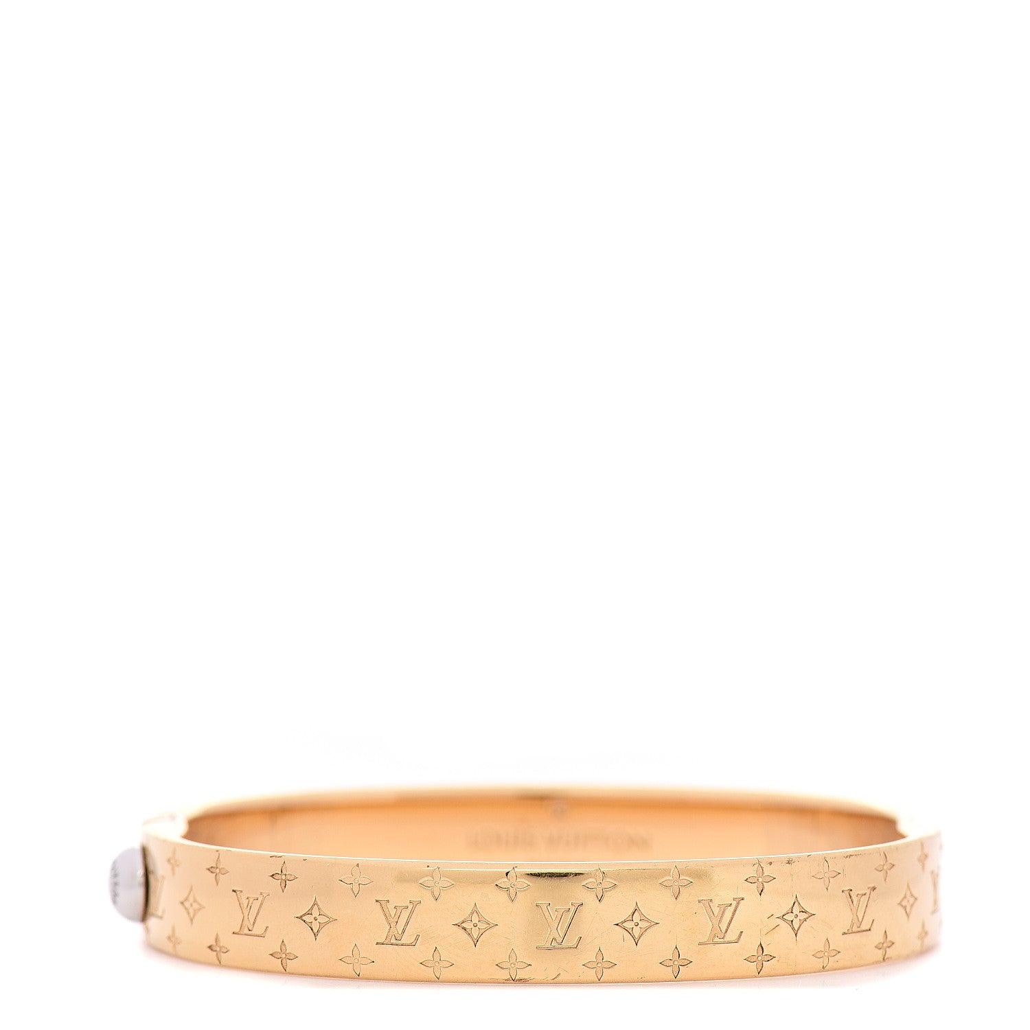 Louis Vuitton Brass Monogram Nanogram Cuff M Gold 1 of 6
