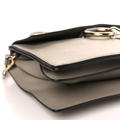 Chloe Calfskin Suede Medium Faye Shoulder Bag Motty Grey 8 of 9