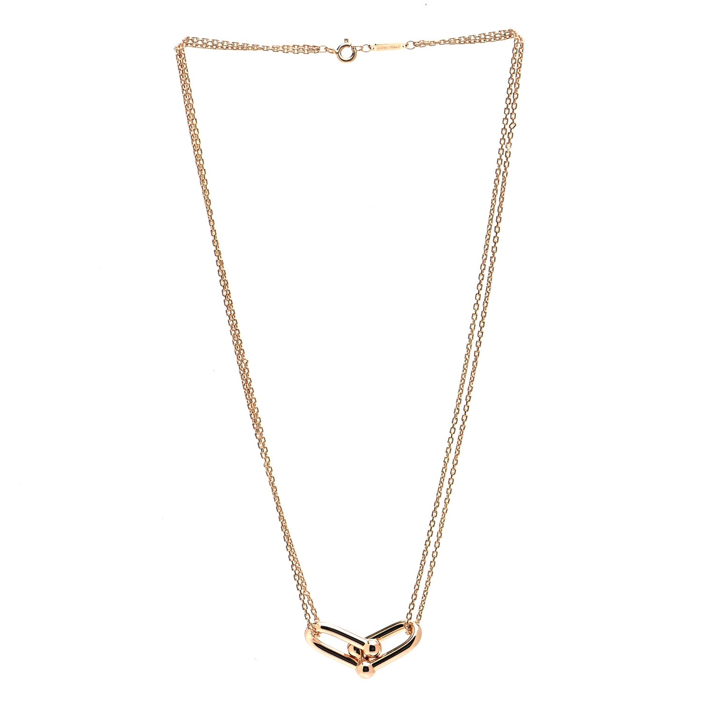 18K Rose Gold HardWear Double Link Pendant Necklace