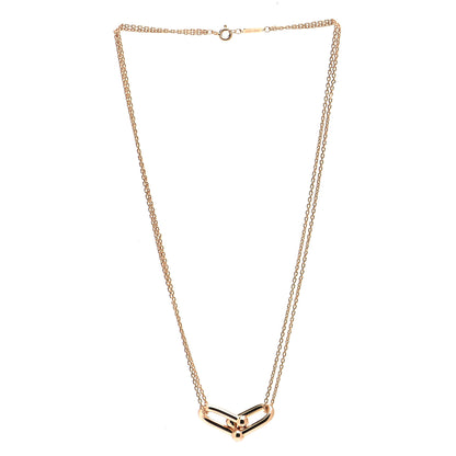 Tiffany 18K Rose Gold HardWear Double Link Pendant Necklace 2 of 5