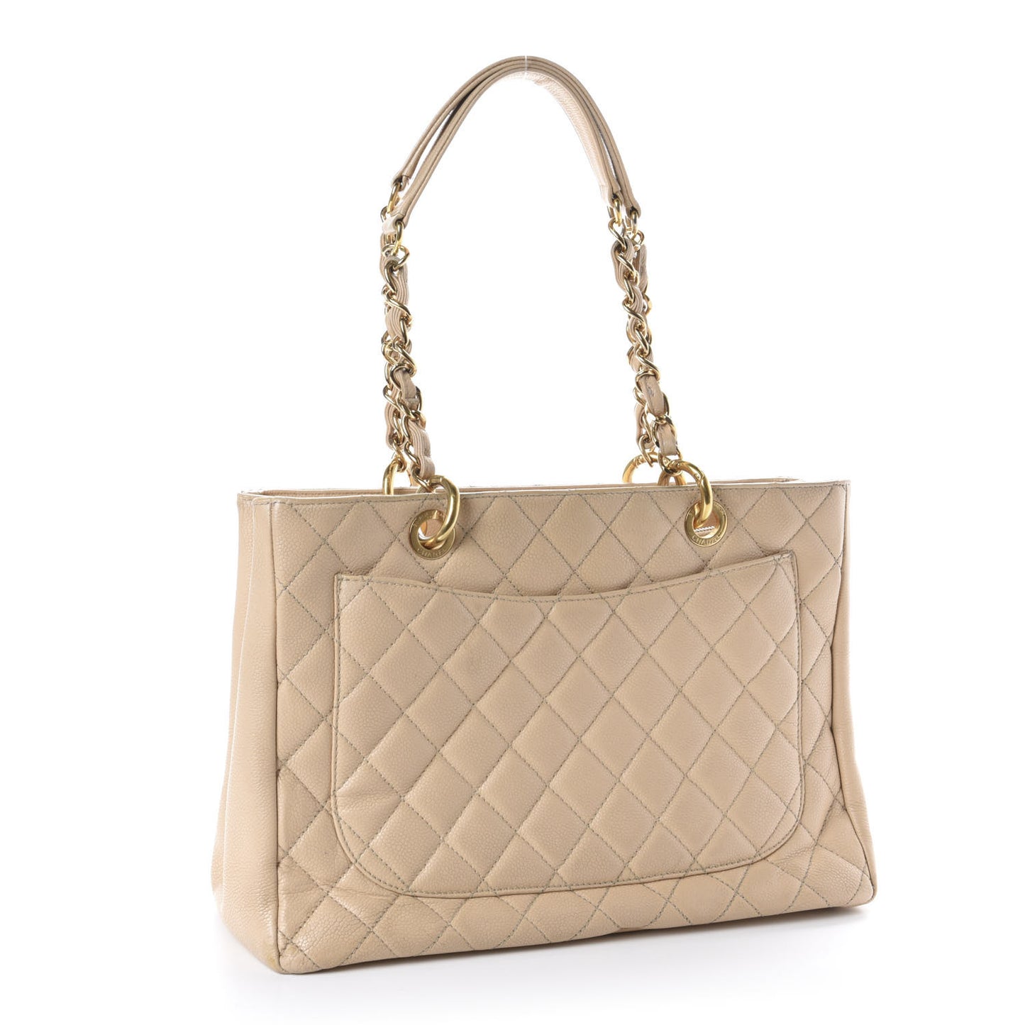 Caviar Quilted Grand Shopping Tote GST Beige Clair