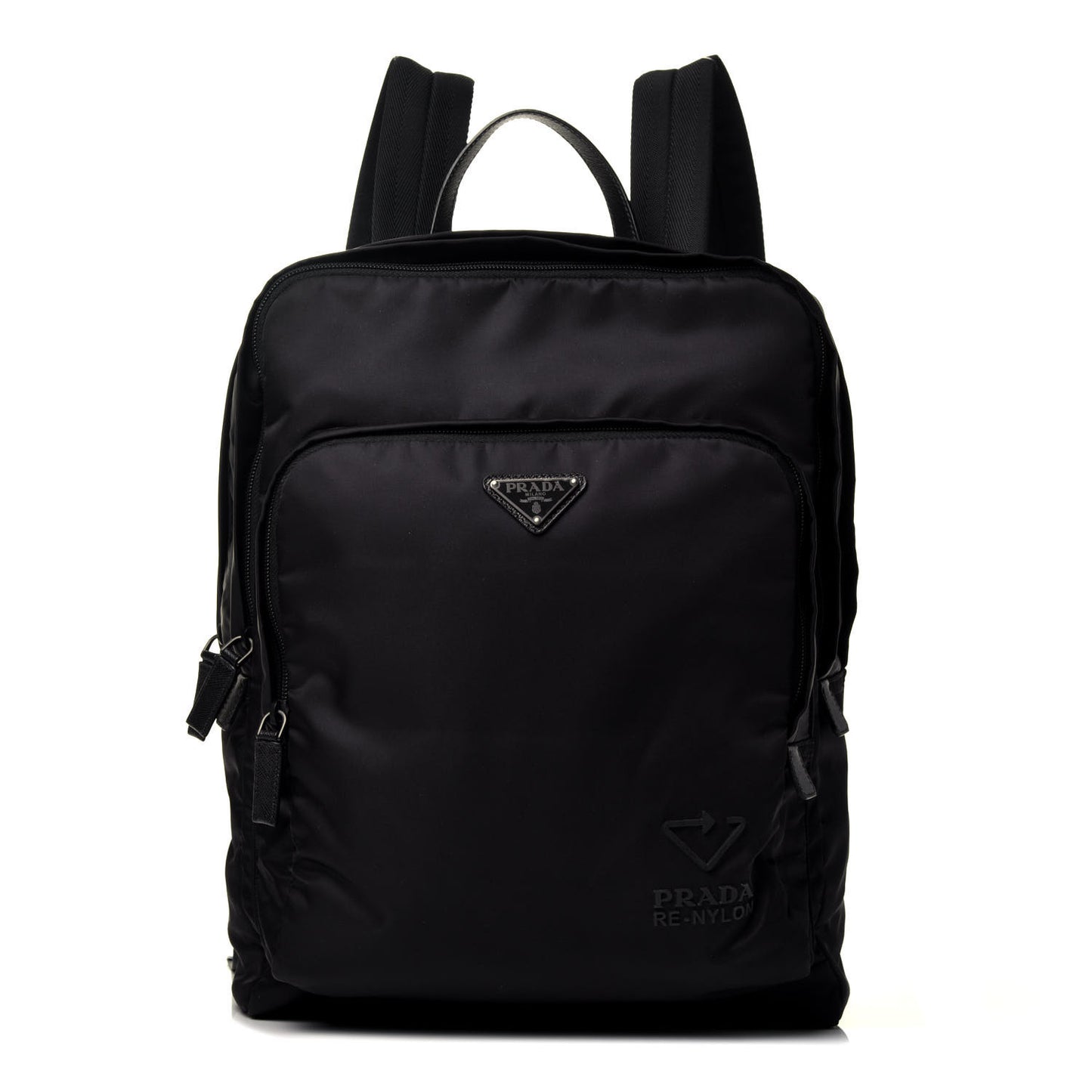 Re-Nylon Saffiano Mens Backpack Black