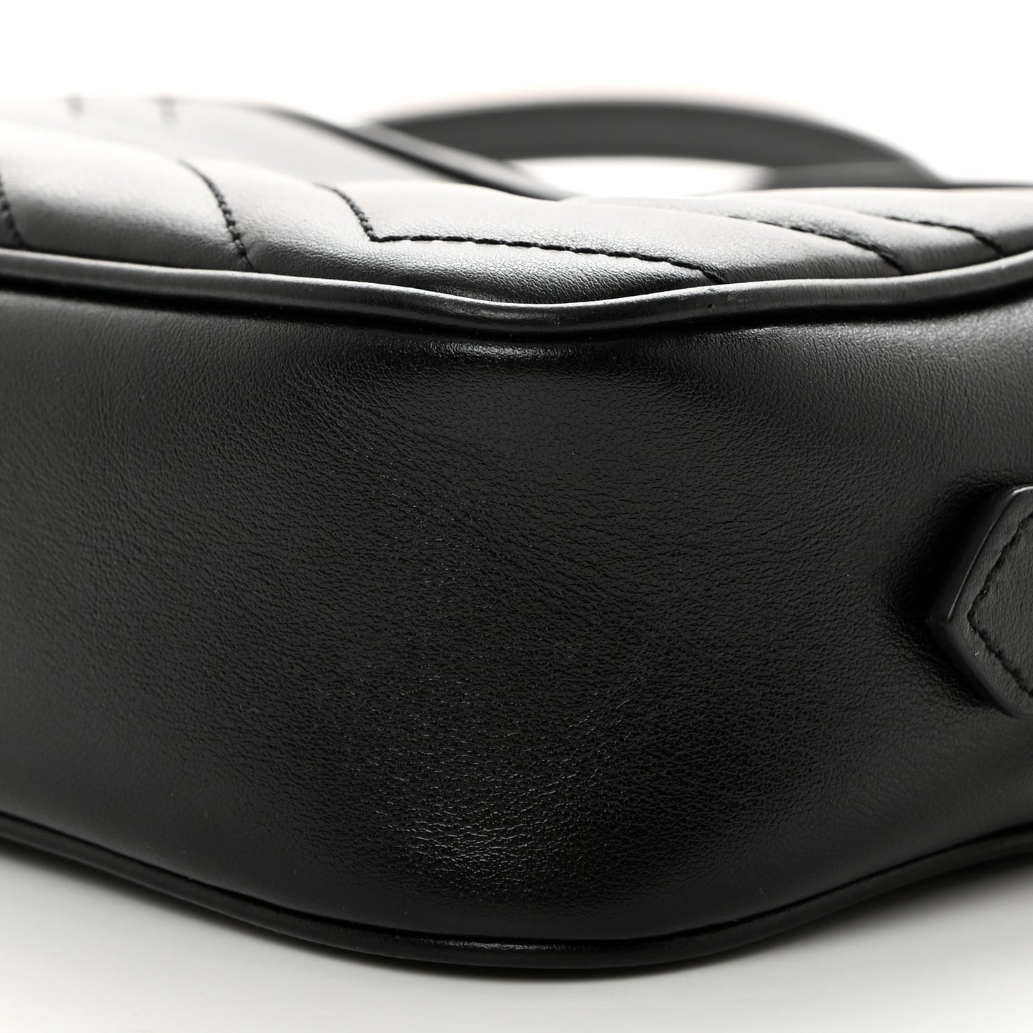 Calfskin Matelasse Mini GG Marmont Chain Shoulder Bag Black