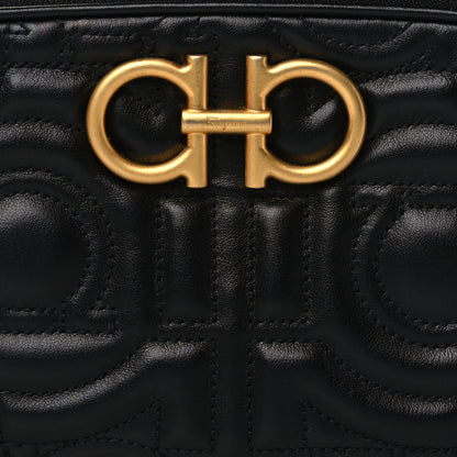 Salvatore Ferragamo Calfskin Quilted Gancini Belt Bag Black 7 of 9