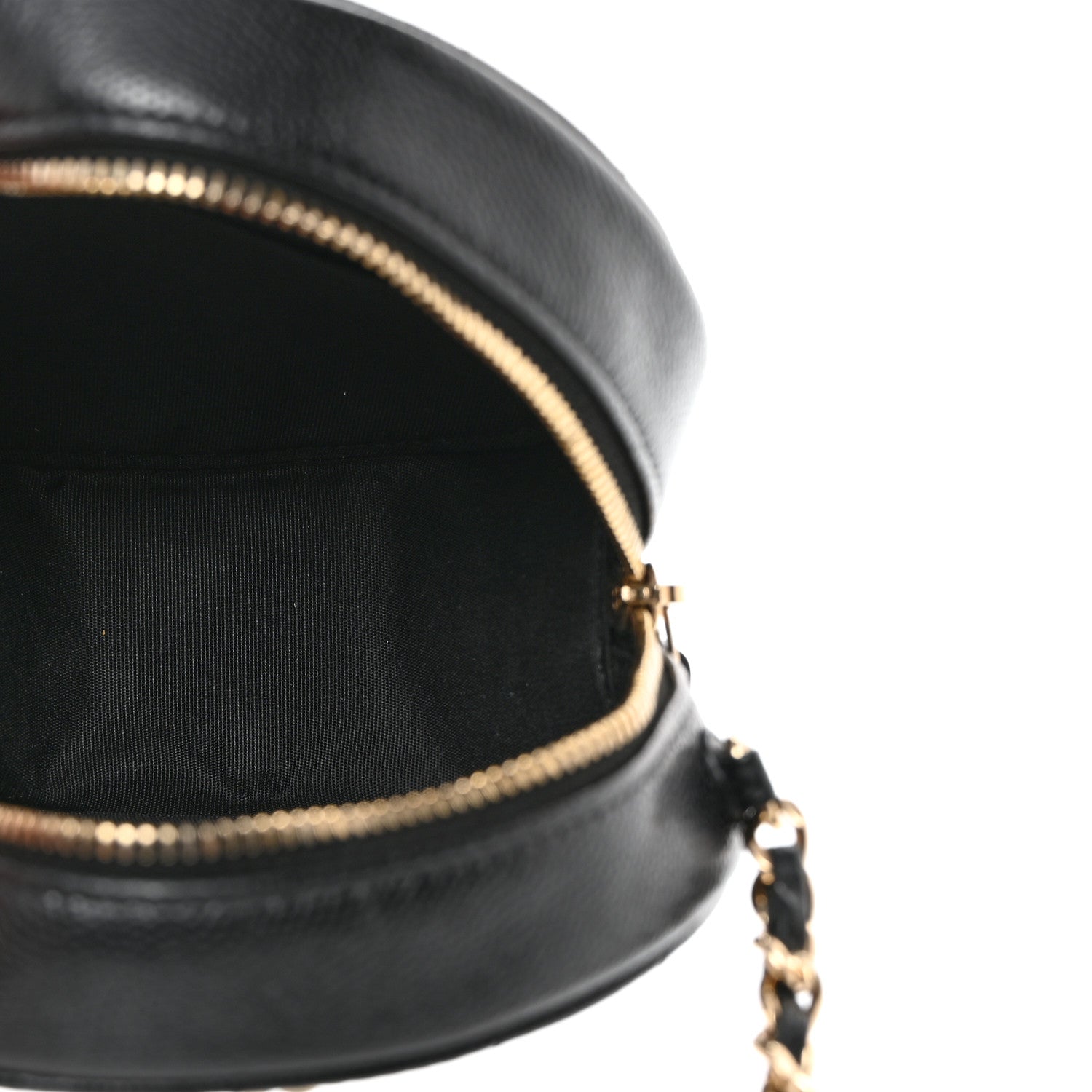 Chanel Caviar Quilted Gripoix CC Round Clutch With Chain Black 5 of 7