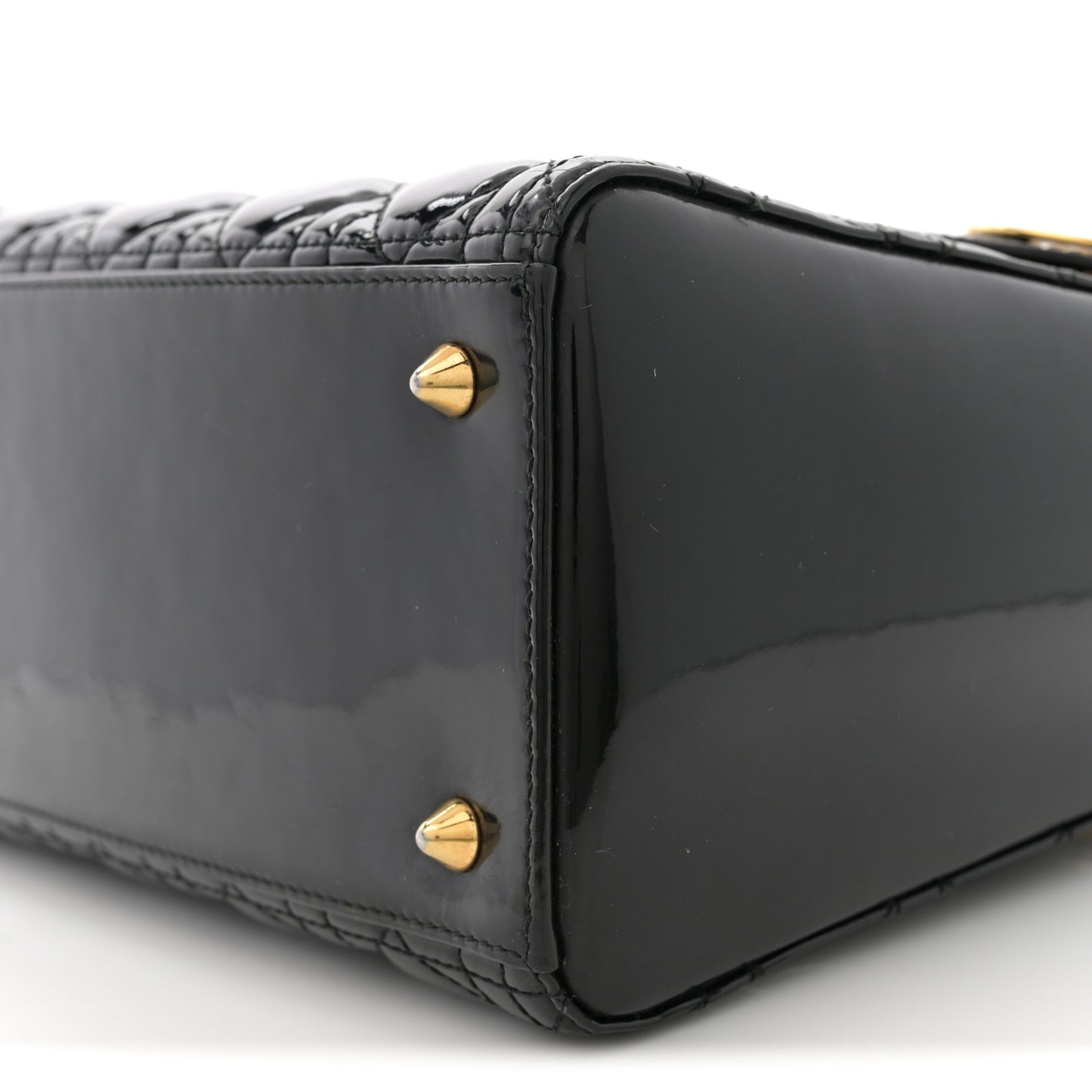 Patent Cannage Medium Lady Dior Black
