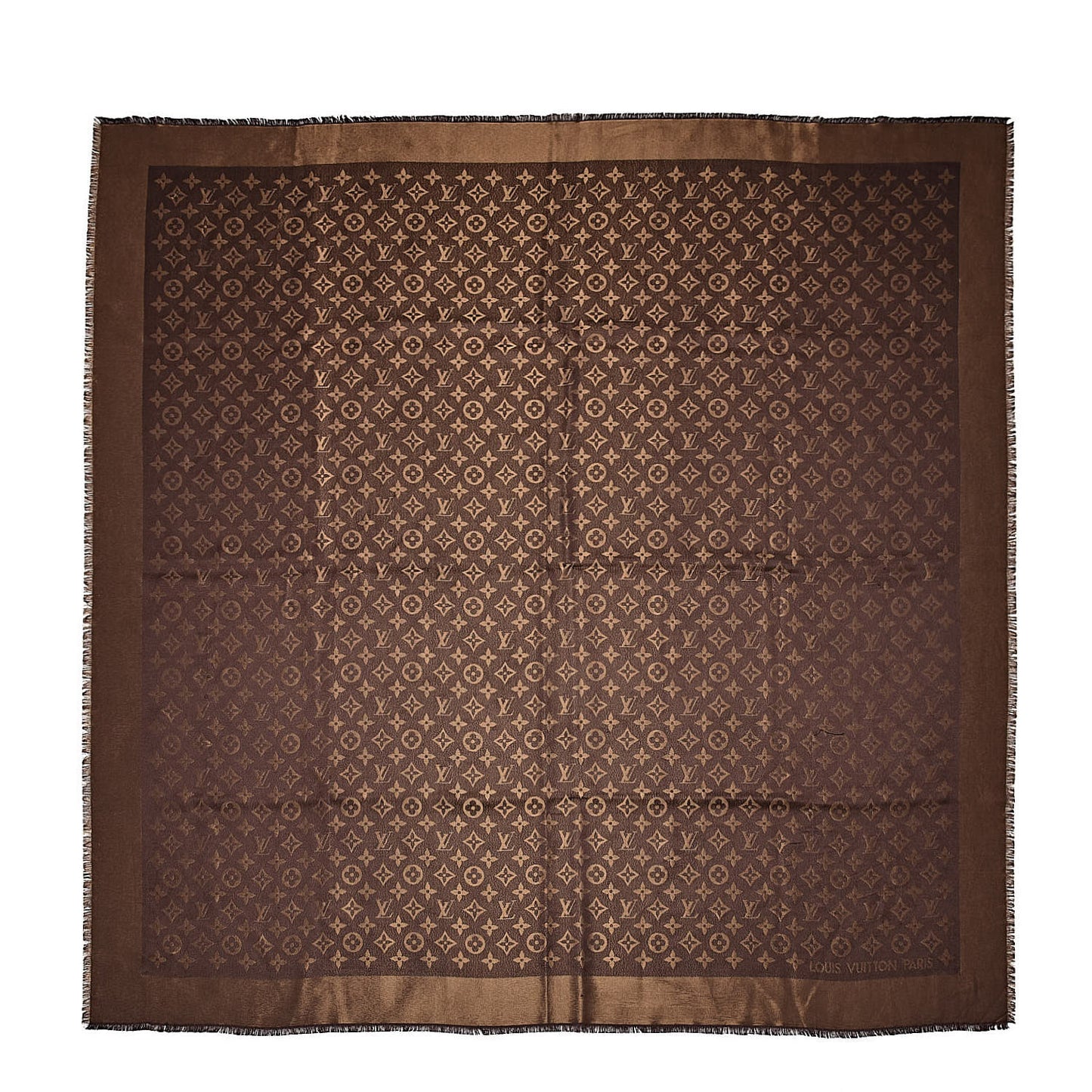 Silk Lurex Wool Monogram Shine Shawl Brown