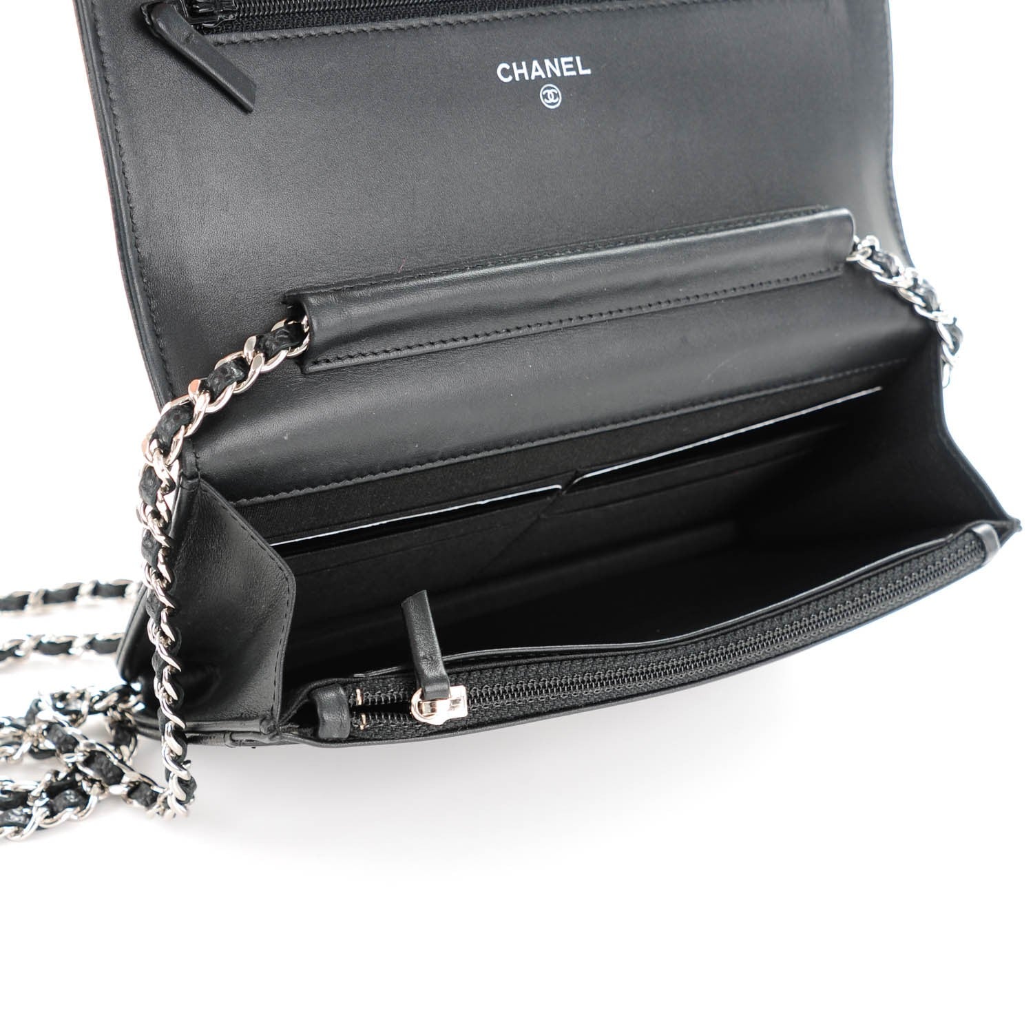 Chanel Caviar Timeless CC Wallet On Chain WOC Black 5 of 8