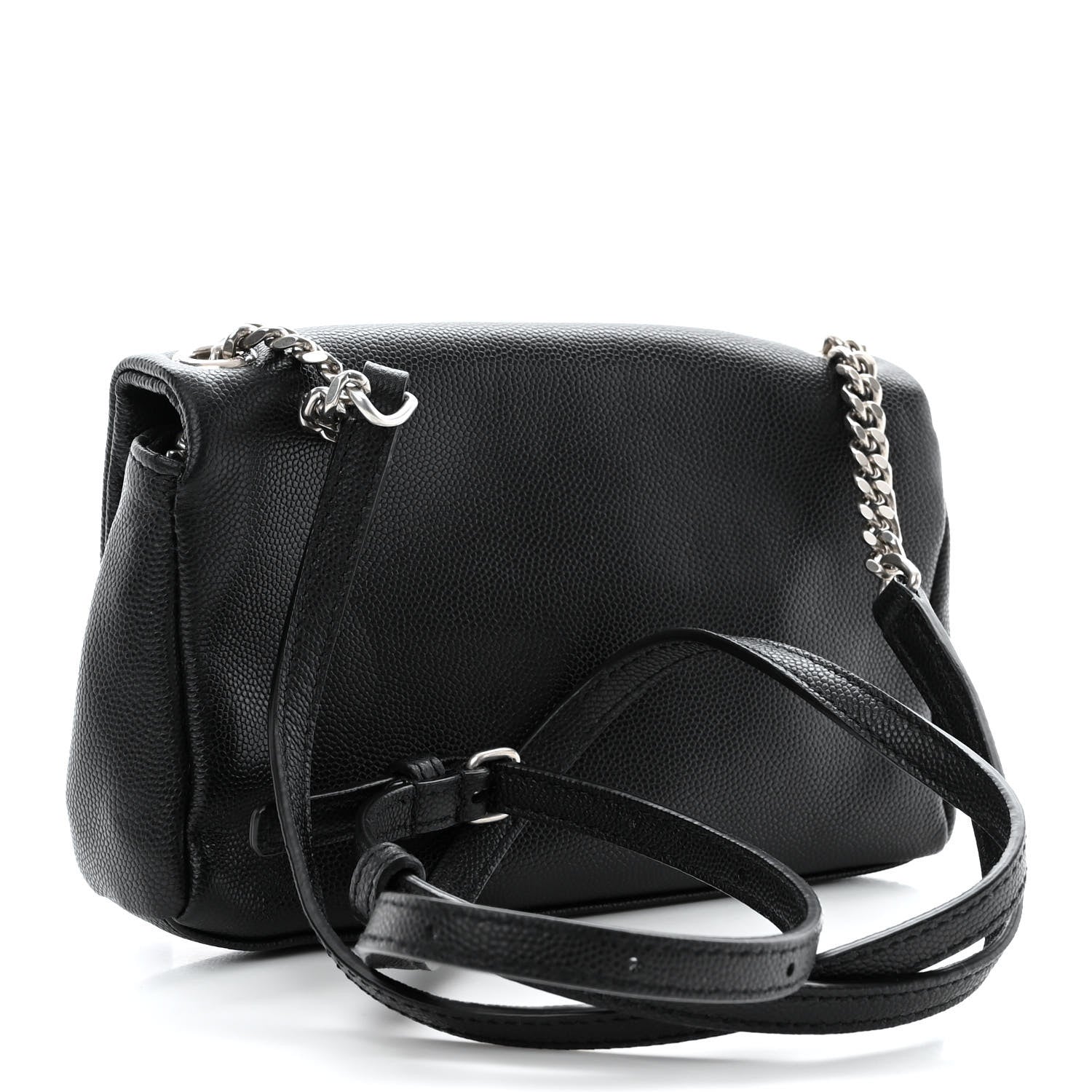 Saint Laurent Grain De Poudre Monogram Toy West Hollywood Fold-Over Bag Black 3 of 9