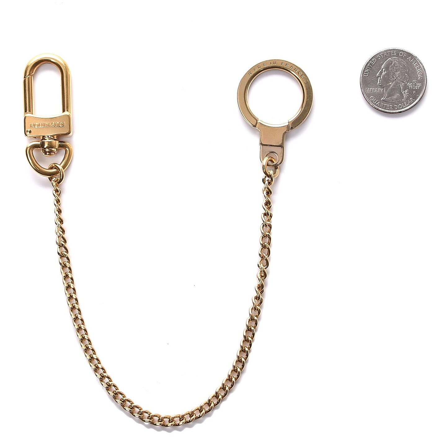 Metal Pochette Extender Key Ring Chain Gold