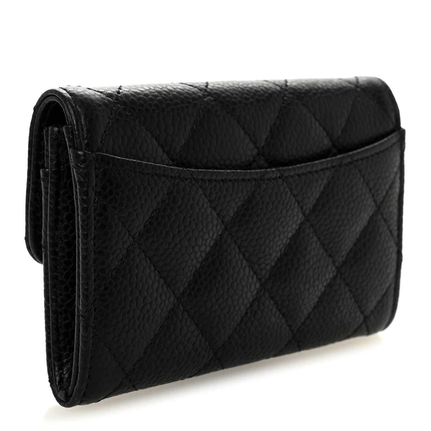 Chanel Caviar Quilted Flap Card Holder Wallet Black 3 of 9