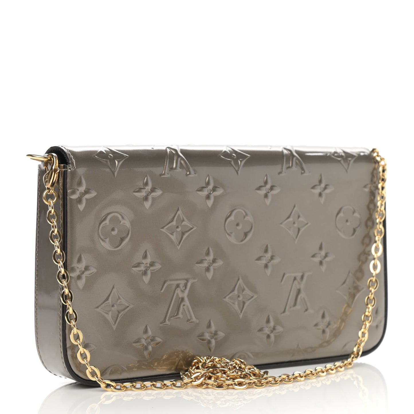 Vernis Felicie Pochette Chain Wallet Champagne Metallise