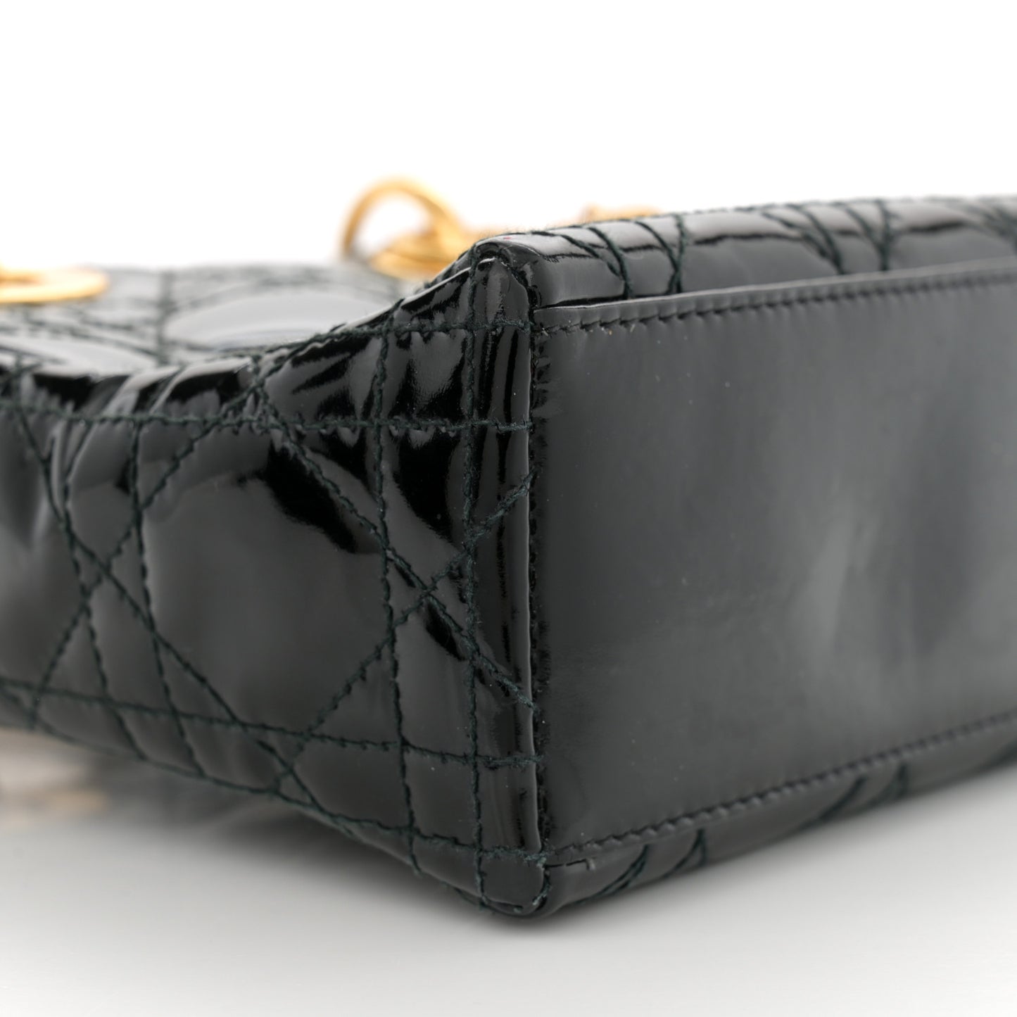 Patent Cannage Mini Lady Dior Black