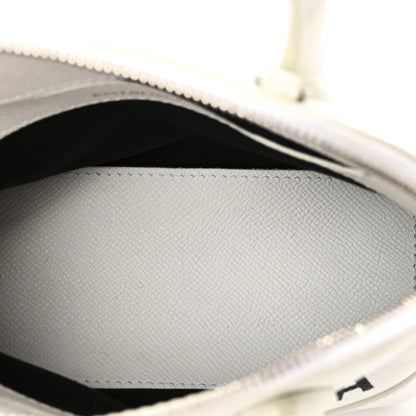 Balenciaga Grained Calfskin XXS Ville Top Handle Bag White Black 5 of 10