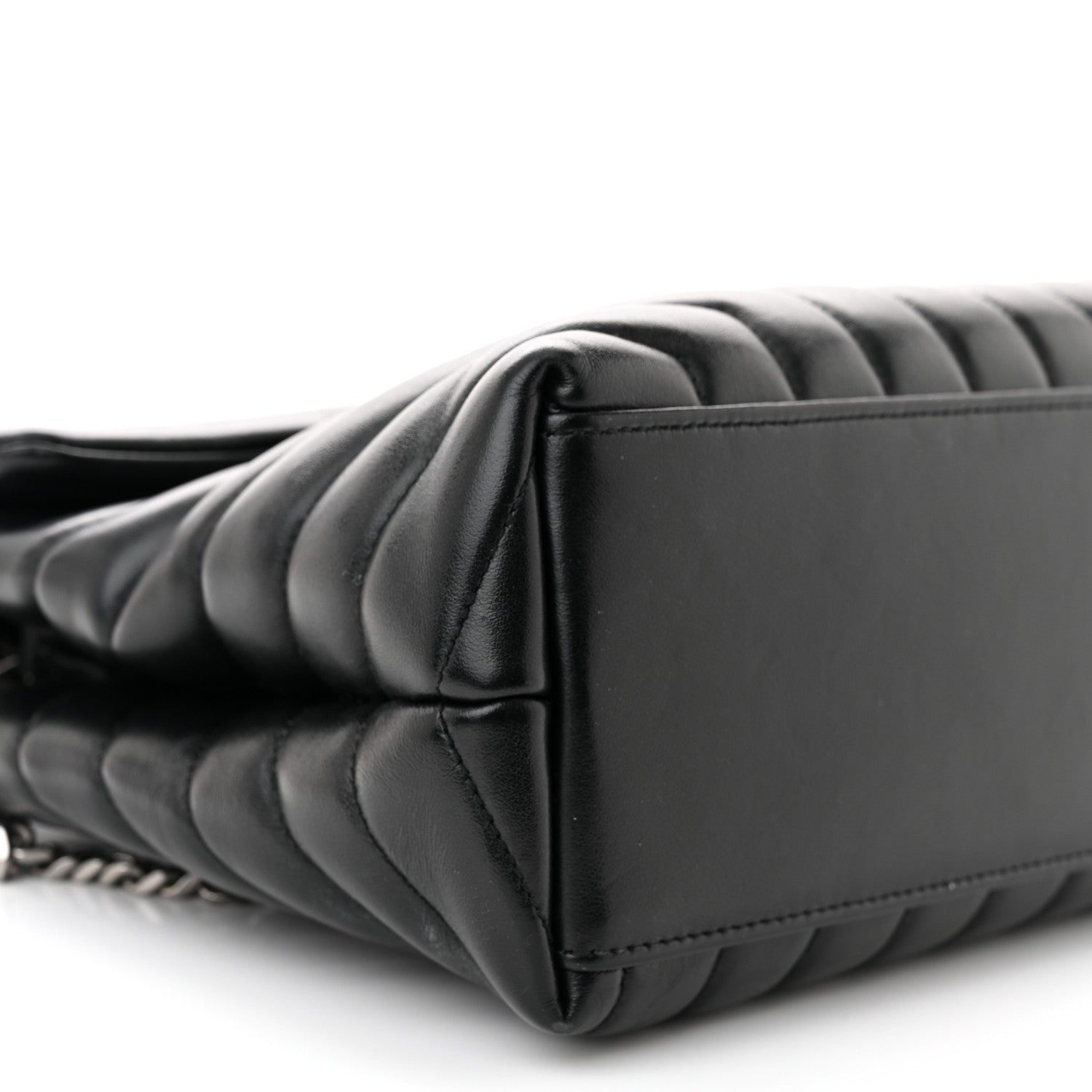 Saint Laurent Calfskin Y Quilted Monogram Medium Loulou Chain Satchel Black 9 of 10