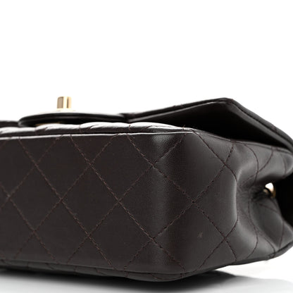 Chanel Lambskin Quilted Mini Rectangular Flap Dark Brown 10 of 14