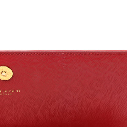Saint Laurent Grain De Poudre Classic Monogram Cassandre Clutch New Red 7 of 12