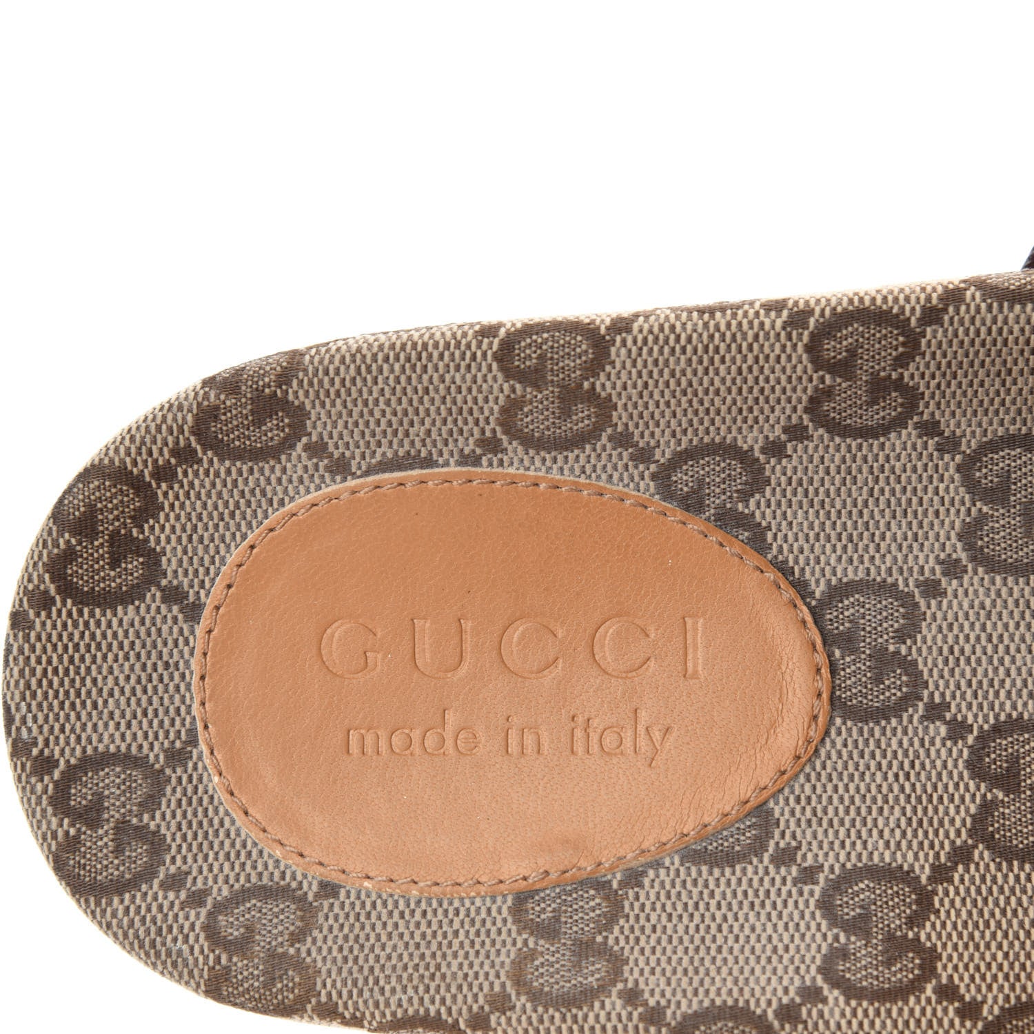 Gucci Canvas GG Monogram Mens Slide Sandals 6 Beige 7 of 8