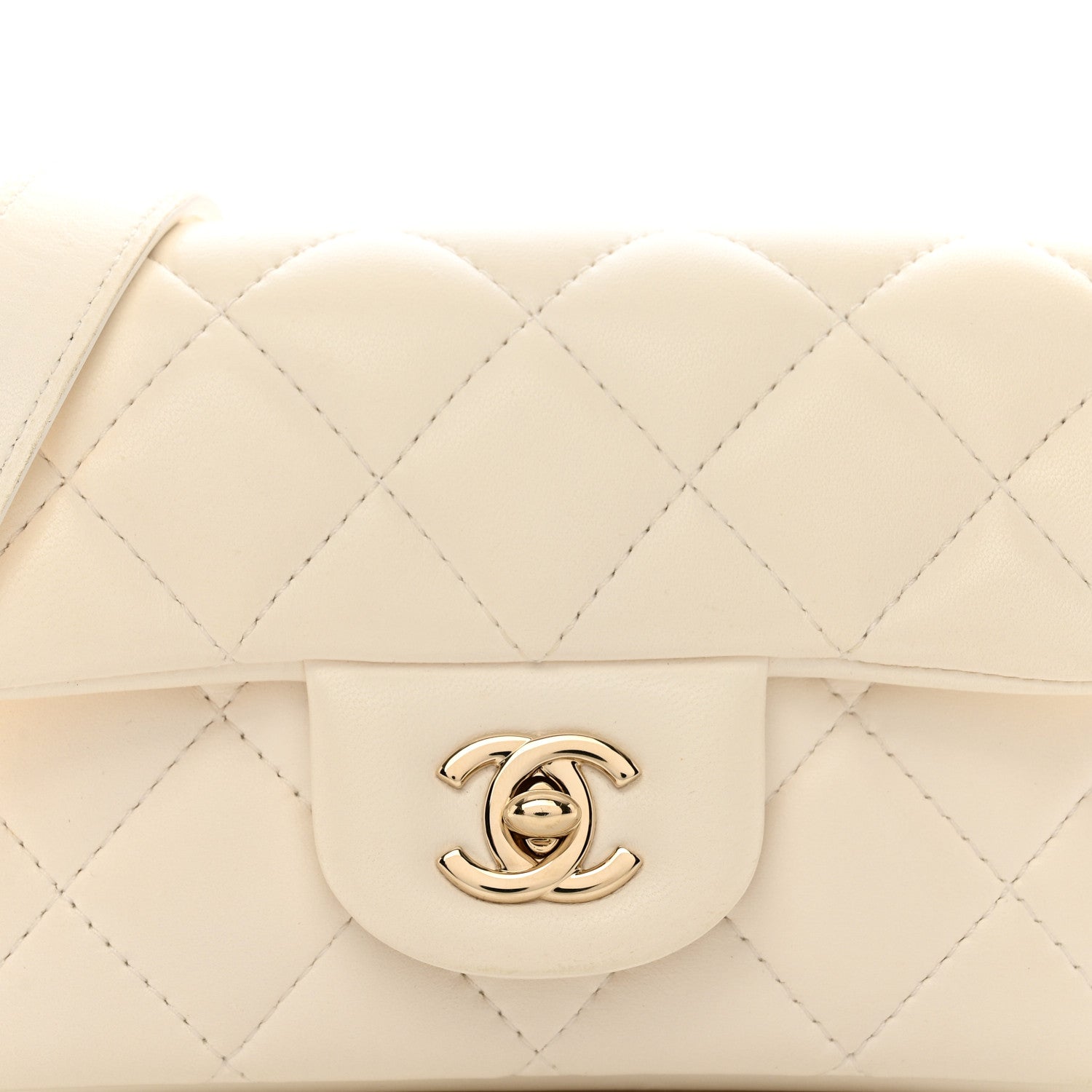 Chanel Lambskin Quilted Mini My Precious Waist Bag White 5 of 12