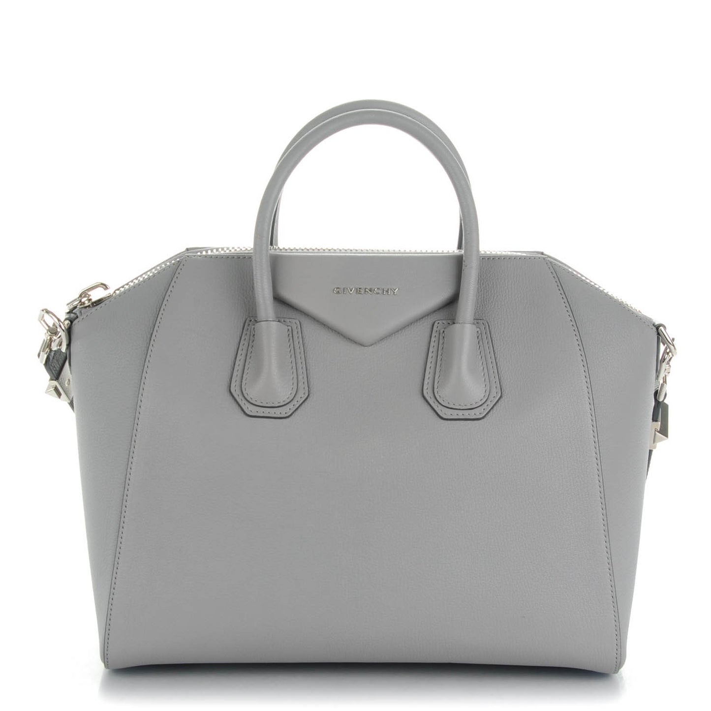 Sugar Goatskin Medium Antigona Pearl Grey