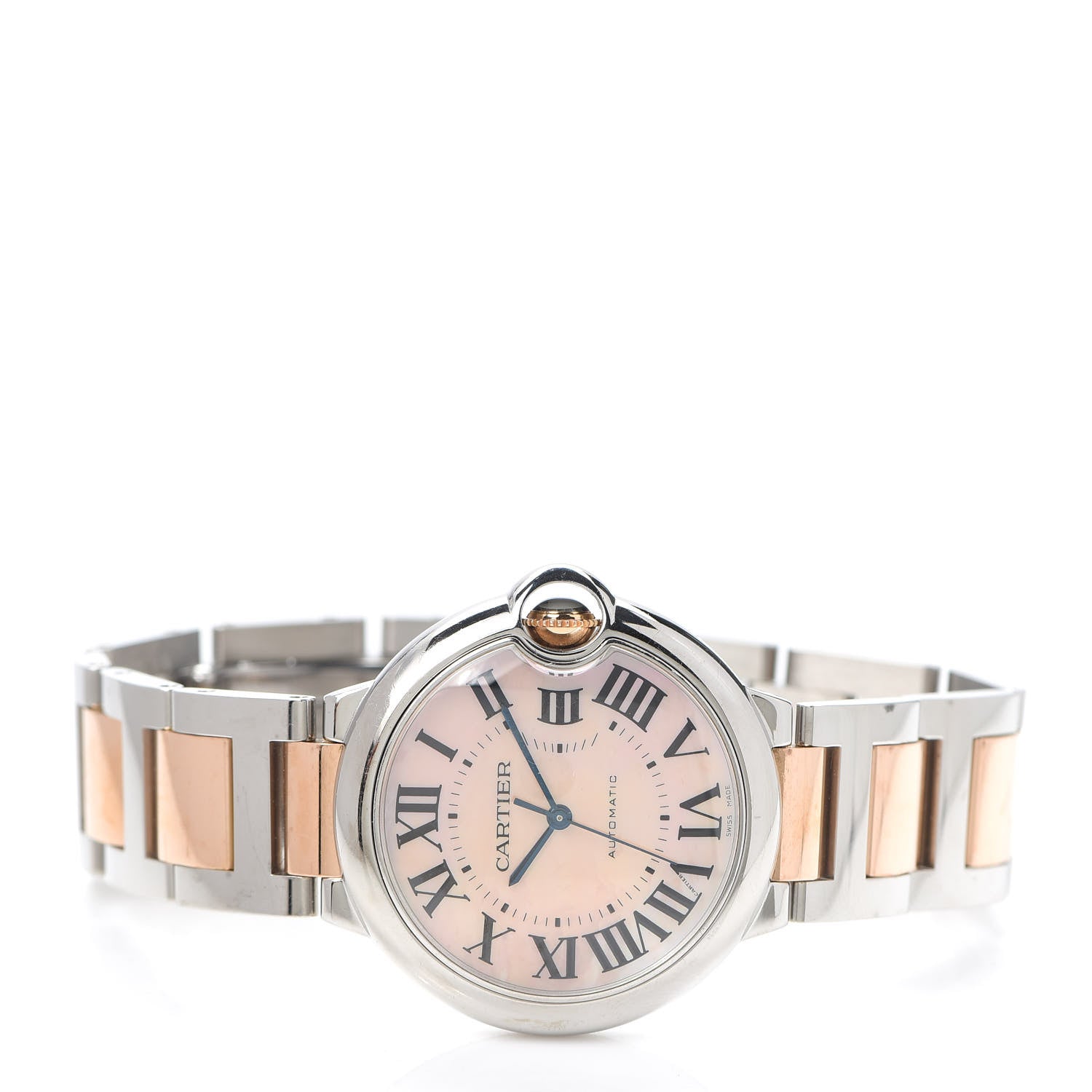 Cartier Stainless Steel 18K Pink Gold Pink Mother of Pearl 36mm Ballon Bleu De Cartier Automatic Watch 2 of 5