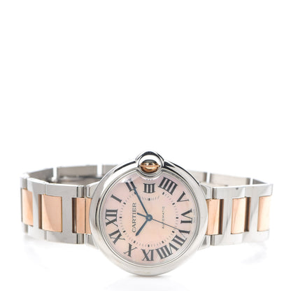 Cartier Stainless Steel 18K Pink Gold Pink Mother of Pearl 36mm Ballon Bleu De Cartier Automatic Watch 2 of 5