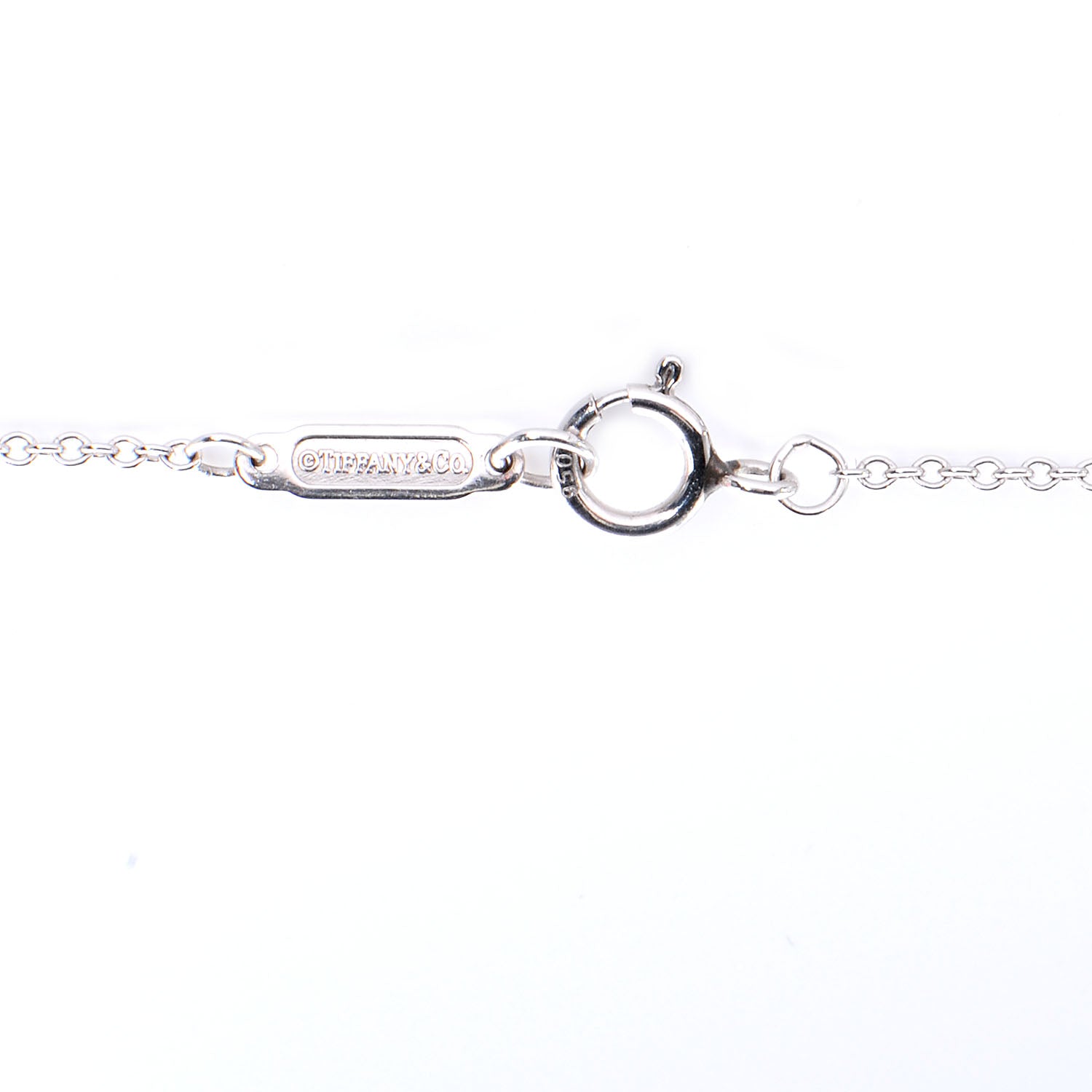 Tiffany Platinum Diamond Heart Station Pendant Necklace 3 of 4