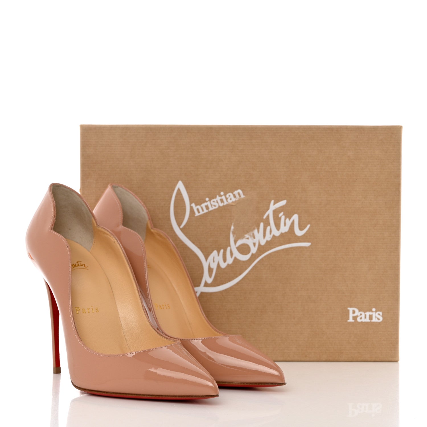 Christian Louboutin Patent Hot Chick 100 Pumps 37 Nude 8 of 8
