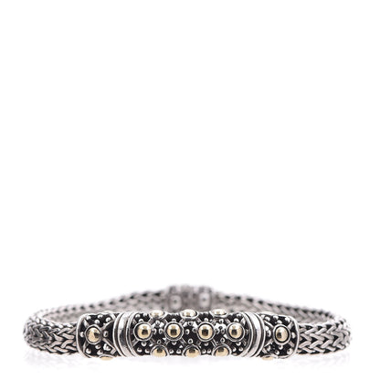 John Hardy Sterling Silver 18K Yellow Gold Jaisalmer Wheat Chain Dot Bracelet 1 of 6