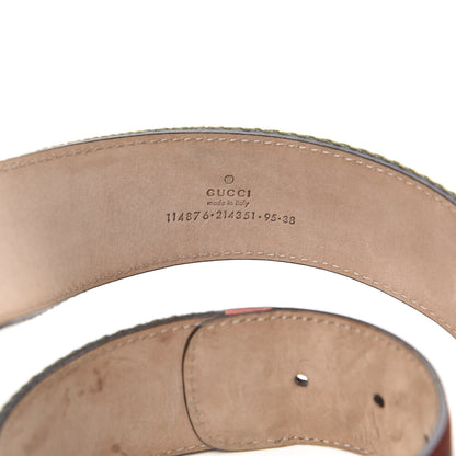 Gucci Calfskin Web Interlocking G Belt 95 38 Green Red 5 of 6