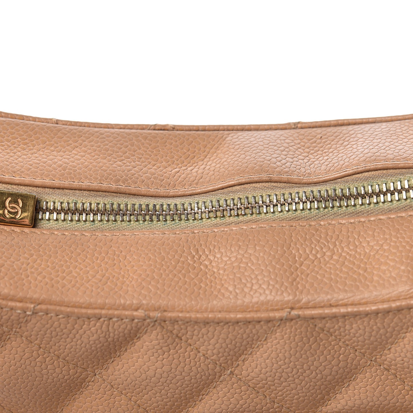 Caviar Quilted Timeless CC Shoulder Bag Beige