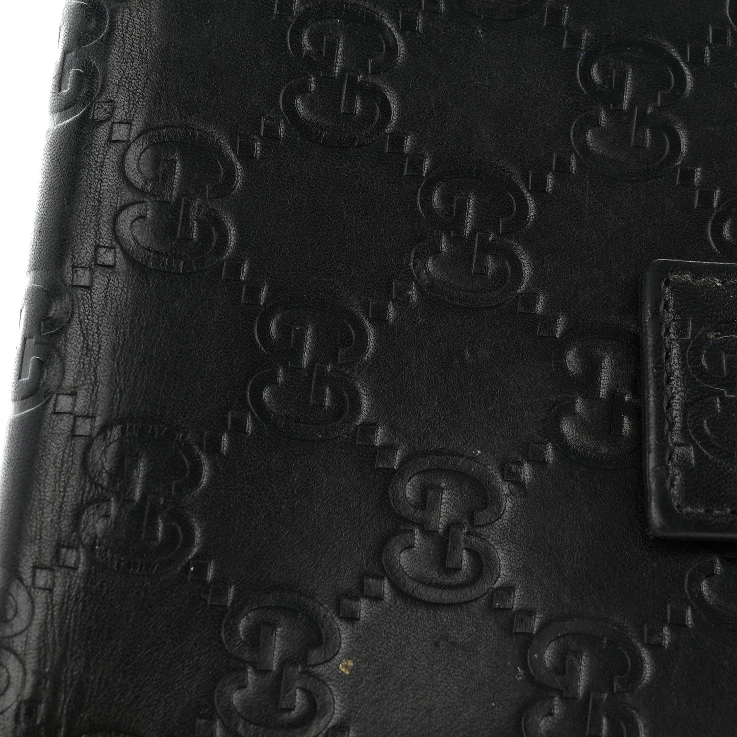 Guccissima Metal Bar French Flap Wallet Black