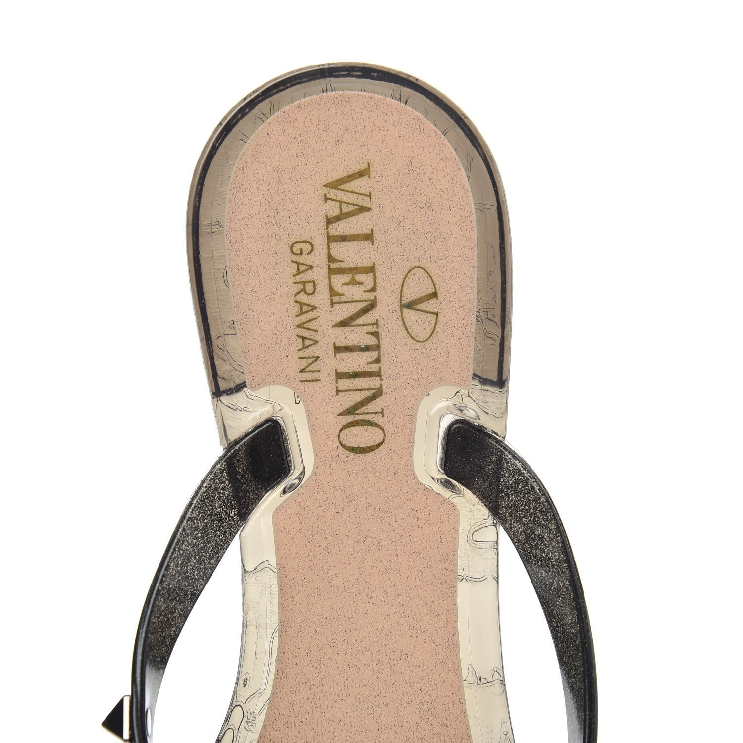 Valentino Garavani PVC Jelly Glitter Rockstud Bow Thong Sandals 36 Black 6 of 7