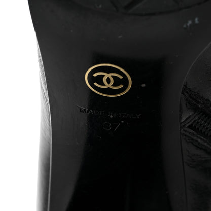 Chanel Crackled Calfskin CC Short Boots 37 Black 6 of 7