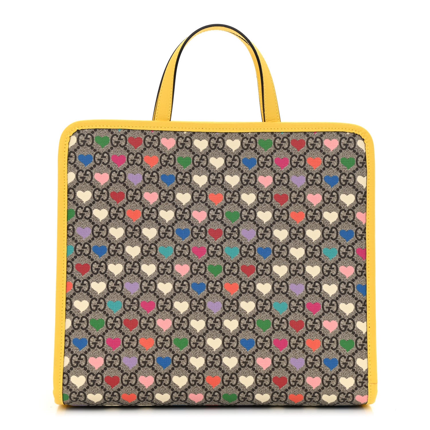 Gucci GG Supreme Monogram Hearts Childrens Tote Beige Ebony Multicolor Freesia 1 of 10