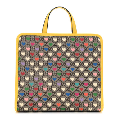 Gucci GG Supreme Monogram Hearts Childrens Tote Beige Ebony Multicolor Freesia 1 of 10