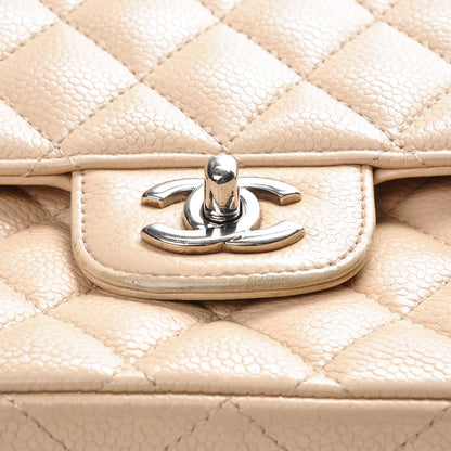 Chanel Caviar Quilted Medium Double Flap Beige Clair 18 of 19