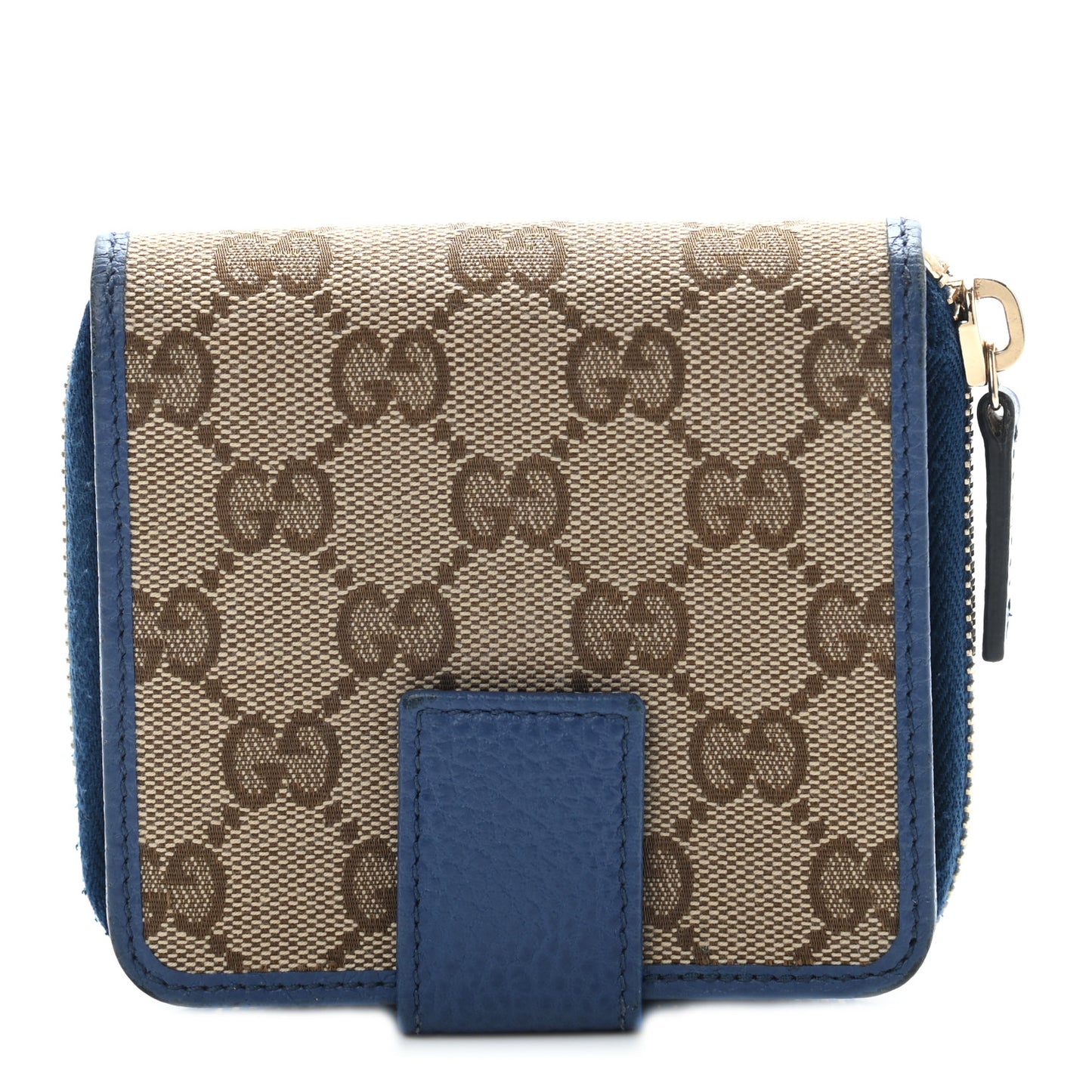 Monogram Dollar Calfskin Zip Around French Flap Wallet Beige Ebony Caspian