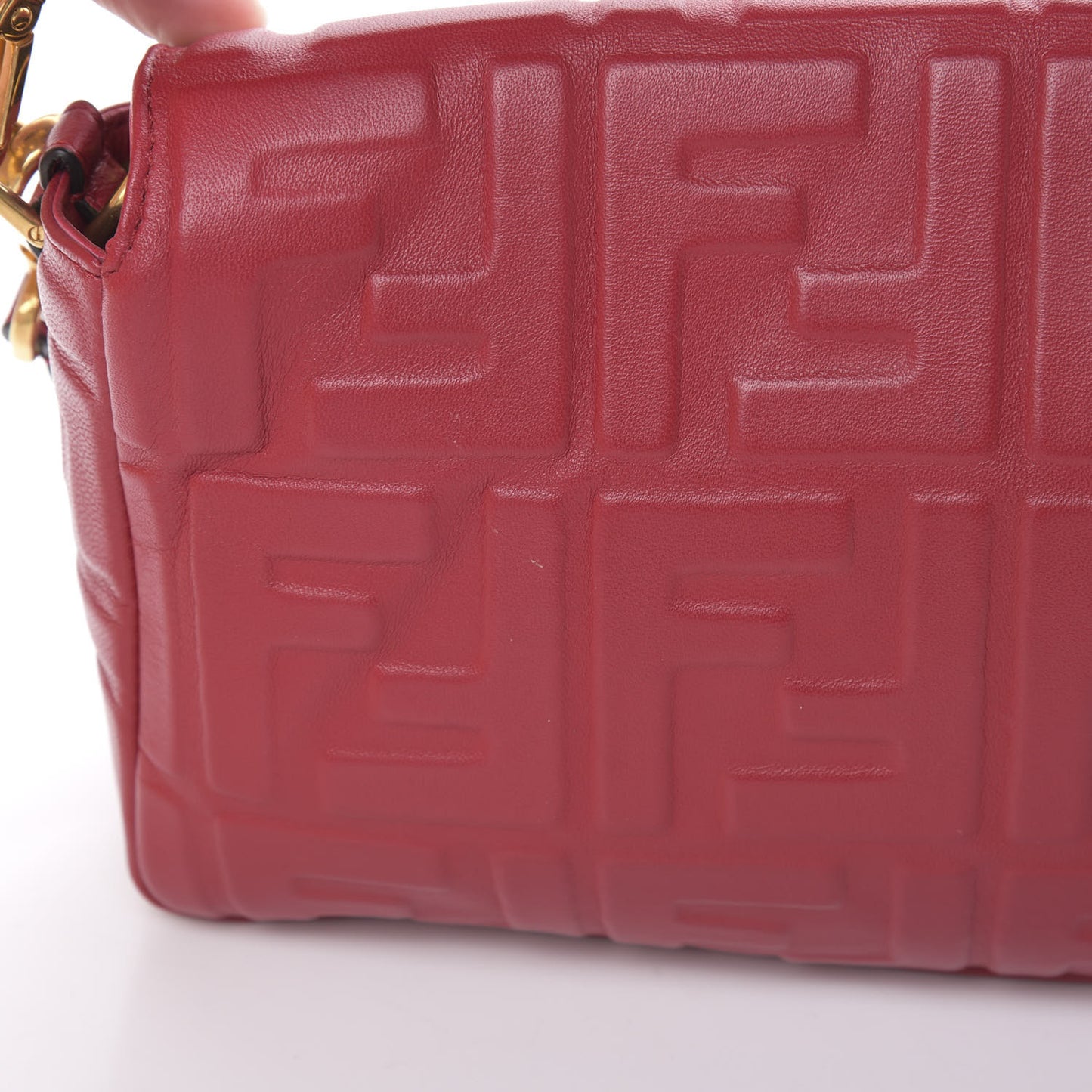 Nappa FF 1974 Embossed Baguette Fragola