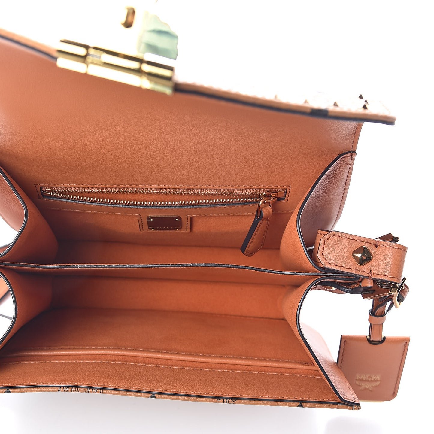 Visetos Studded Small Patricia Crossbody Bag Cognac